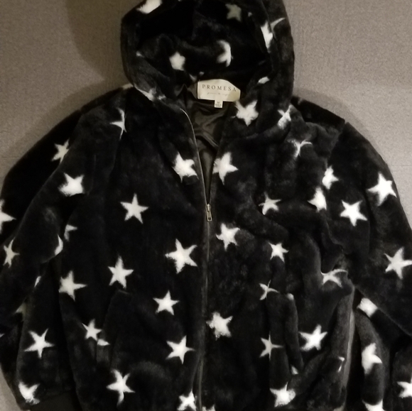 VICI fuzzy white star full zip jacket - Picture 2 of 3